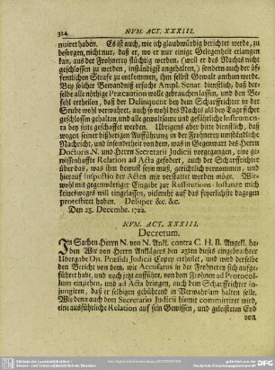 Num. Act. XXXIII. Decretum