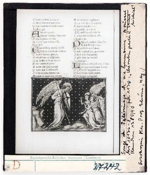 Brüssel, Bib. Royale: MS 10176-8 (Songe de Pélérinage de vie humaine), fol. 1170 Cherubim spricht mit dem Hl. Michael