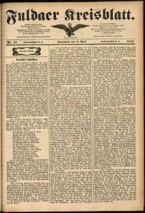 Zweite Ausgabe vom Samstag, den 19. April 1902.