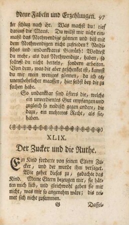 XLIX. Der Zucker und die Ruthe