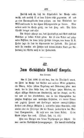 Zum Gedächtnis Rudolf Koegels