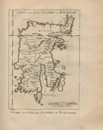 Carte del isle Celebes ou Macassar. Kaart van't eiland Celebes of Makassar
