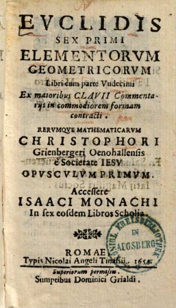 Sex primi elementorum geometricorum libri cum parte undecimi