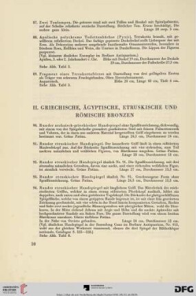 II. Griechische, ägyptische, etruskische und römische Bronzen (Nr. 90 - 174)