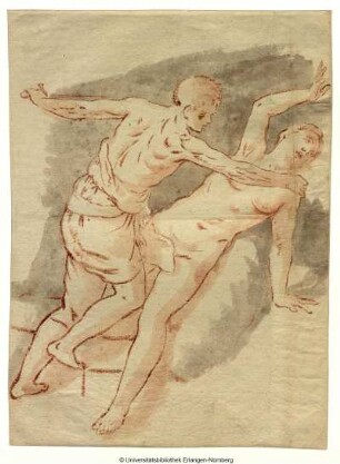 Tarquinius bedroht Lucretia mit dem Schwert