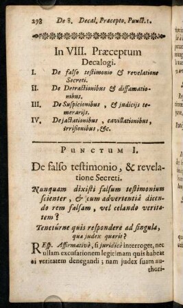 298-306, Punctum I. De falso testimonio, & revelatione Secreti.