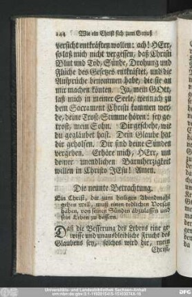 Die neunte Betrachtung.
