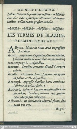 Les Termes De Blazon.Termini Scutarii