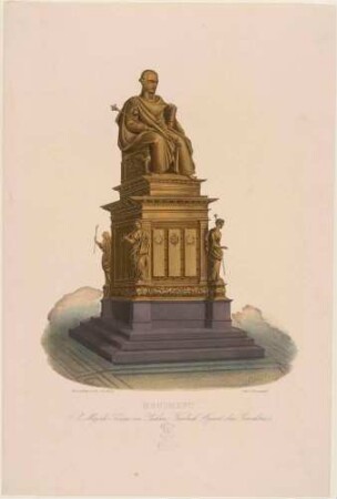 Das Denkmal König Friedrich August I. von Sachsen (der Gerechte, 1750-1827) in Dresden, von Rietschel und Semper