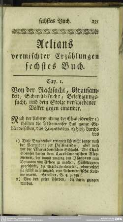 Aelians vermischter Erzählungen sechstes Buch