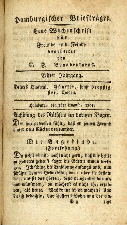 Fünfter, sonst dreyßigster, Bogen