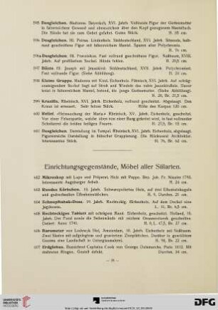 Einrichtungsgegenstände, Möbel aller Stilarten (Nr. 602-713)