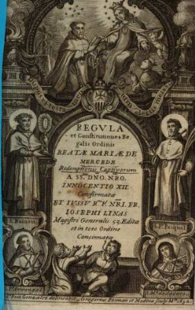 Regvla et Constitutiones Regalis Ordinis Beatae Mariae De Mercede Redemptionis Captivorum
