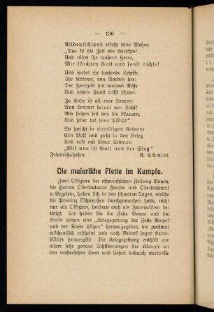 130-134, Die masurische Flotte im Kampfe