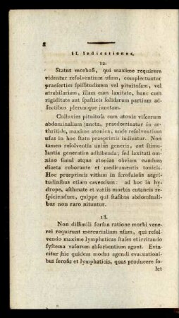 II. Indicationes
