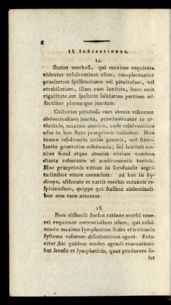 II. Indicationes