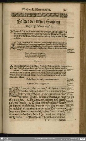 Folget der dritte Sontag nach der H. Dreyeinigkeit