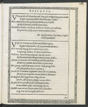 Vita quid est hominum? [...]