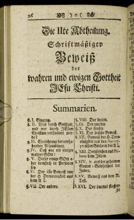 Die IIte Abtheilung.