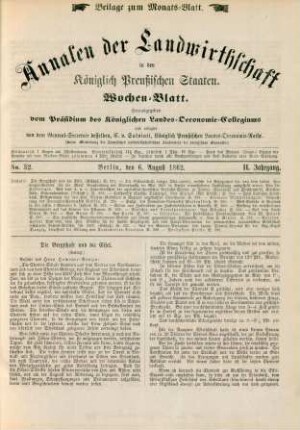 No. 32. Berlin, den 6. August 1862. II. Jahrgang.
