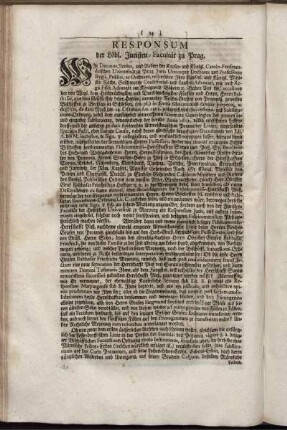 Responsum der Löbl. Juristen-Facultät zu Prag.