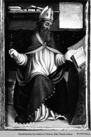 Szenen aus dem Leben Johannes' des Täufers : Predella mit Kirchenvätern und Szenen aus der Kindheit Johannes' des Täufers