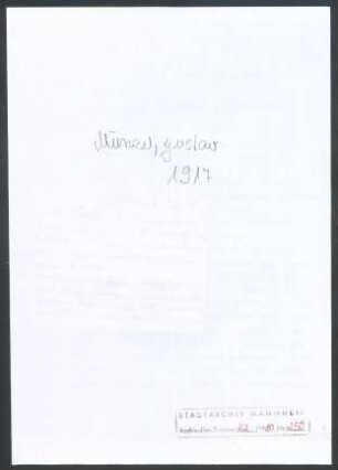Münzel, Gustav, Freiburg, Schriftwechsel mit Wichert