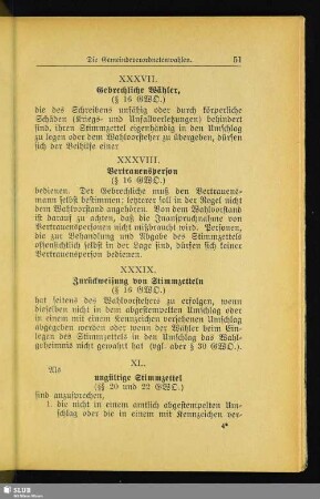 [XXXVII. Gebrechliche Wähler]