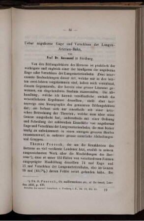 Ueber angeborne Enge und Verschluss der Lungen-Arterien-Bahn.
