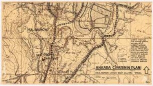 Gesamtbebauungsplan Ankara. Umgebung von Ankara: Übersichtsplan 1:5000 in zwei Teilen Inv.Nr. 23007 und 23008