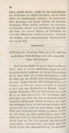 86-98 Erklärung der Doxologie Röm. 9,1-6 nach der apostolischen Gedankenfolge und nach altpatristischen Andeutungen