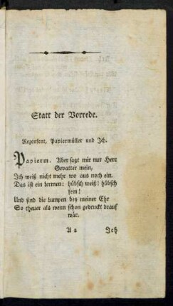 Statt der Vorrede.