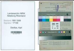 Entnazifizierung Karl Dierkes , geb. 17.12.1905 (Ingenieur)