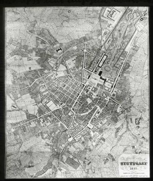 Plan von 1855 mit eingezeichneten Thouret- Bauten
