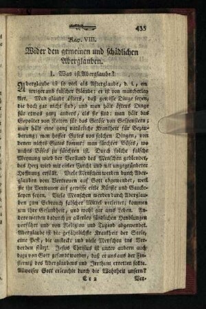 Kap. VIII.: Wider den gemeinen und schaedlichen Aberglauben