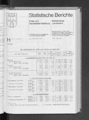 Der Seeverkehr des Hamburger Hafens im Juni 1971 : Lfd. Nr. 40