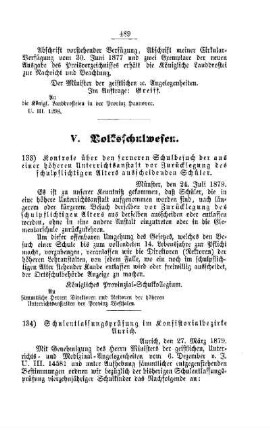 Schulentlassungsprüfung im Konsistorialbezirk Aurich : [V. Volksschulwesen]