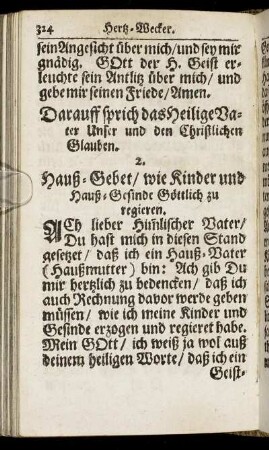 2. Hauß.Gebet/ wie Kinder und Hauß-Gesinde Göttlich zu regieren.