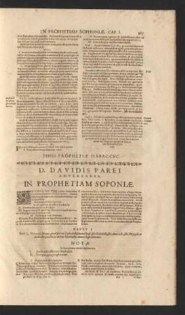 D. Davidis Parei Adversaria. In Prophetiam Soponiae