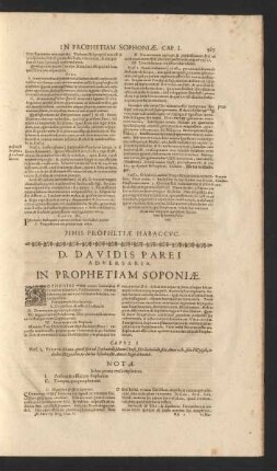 D. Davidis Parei Adversaria. In Prophetiam Soponiae