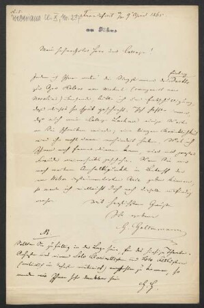 Brief an Friedrich Wilhelm Jähns : 09.04.1865