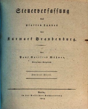 Steuerverfassung des platten Landes der Kurmark Brandenburg, 2