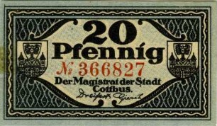 Cottbus, Stadt: 20 Pfennig