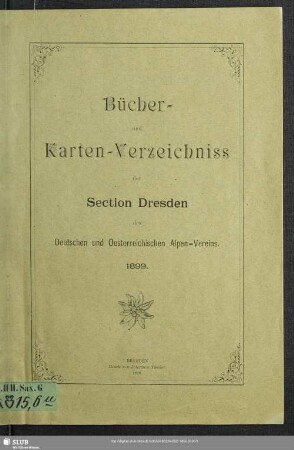 1899: Bücher- und Karten-Verzeichnis