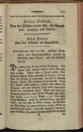 Dritter Abschnitt. Von den Pflichten in der Ehe, als Gemahlinn, Hausfrau und Mutter.