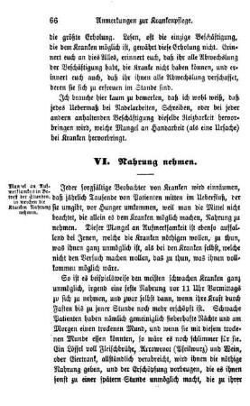 VI. Nahrung nehmen.
