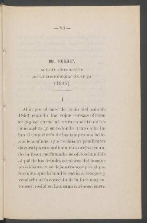 Mr. Ruchet, actual presidente de la confederación suiza (1905)