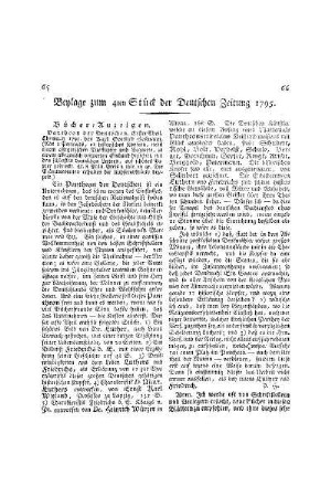 Beylage zum 4ten Stück der Deutschen Zeitung 1795