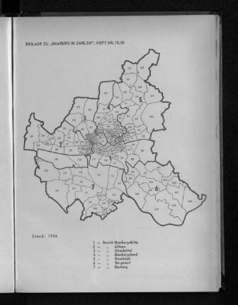 Freie und Hansestadt Hamburg mit Bezirken und Stadtteilen