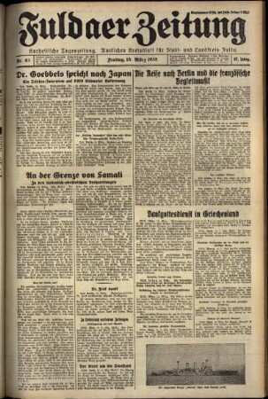 Erste Ausgabe vom Freitag, den 15. März 1935.